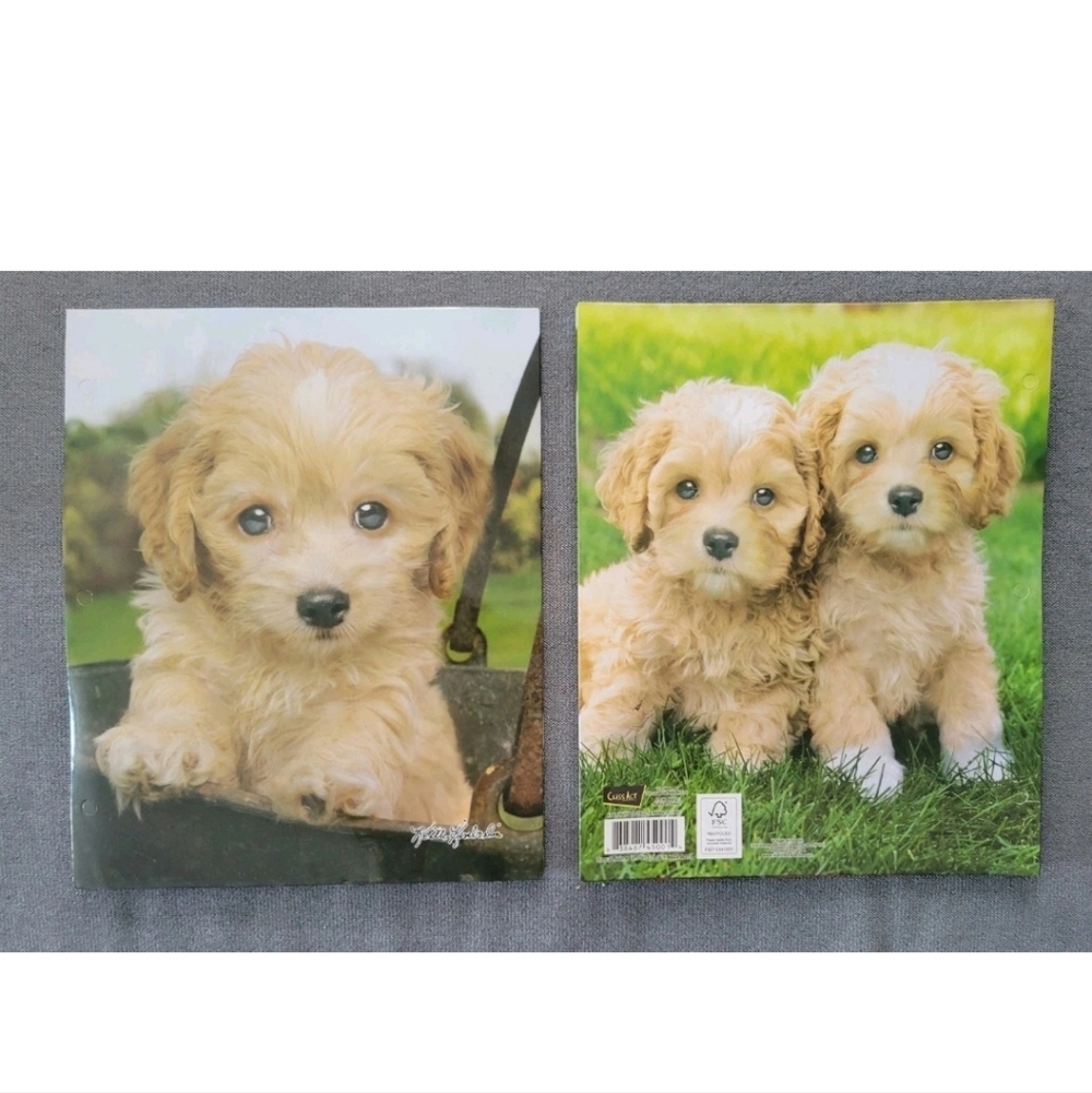 NEW Vintage Keith Kimberlin 2 Pack Maltipoo Dogs Class Act School Folders 90s